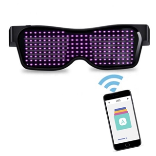 LED bluetooth brille med lyserødt lys